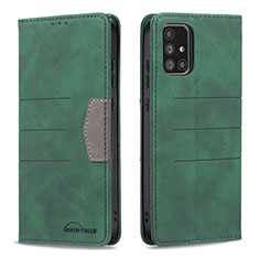 Leather Case Stands Flip Cover Holder B01F for Samsung Galaxy A71 4G A715 Green