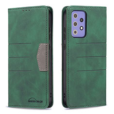 Leather Case Stands Flip Cover Holder B01F for Samsung Galaxy A72 4G Green