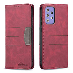 Leather Case Stands Flip Cover Holder B01F for Samsung Galaxy A72 5G Red