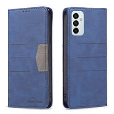 Leather Case Stands Flip Cover Holder B01F for Samsung Galaxy F23 5G Blue