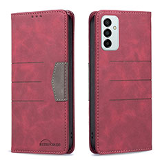 Leather Case Stands Flip Cover Holder B01F for Samsung Galaxy F23 5G Red