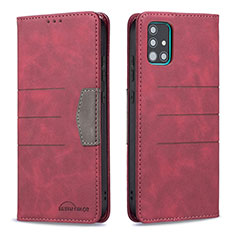 Leather Case Stands Flip Cover Holder B01F for Samsung Galaxy M40S Red