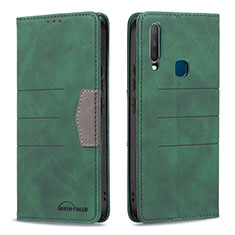 Leather Case Stands Flip Cover Holder B01F for Vivo Y3s Green