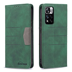 Leather Case Stands Flip Cover Holder B01F for Xiaomi Mi 11i 5G (2022) Green
