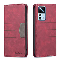Leather Case Stands Flip Cover Holder B01F for Xiaomi Mi 12T Pro 5G Red