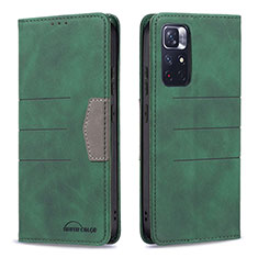 Leather Case Stands Flip Cover Holder B01F for Xiaomi Poco M4 Pro 5G Green