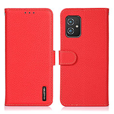 Leather Case Stands Flip Cover Holder B01H for Asus ZenFone 8 Mini Red
