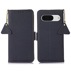 Leather Case Stands Flip Cover Holder B01H for Google Pixel 8a 5G Blue