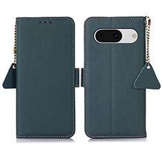 Leather Case Stands Flip Cover Holder B01H for Google Pixel 8a 5G Green