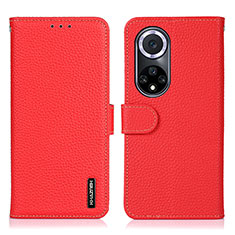 Leather Case Stands Flip Cover Holder B01H for Huawei Honor 50 5G Red