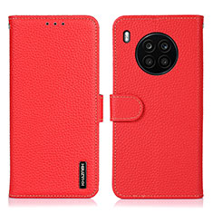 Leather Case Stands Flip Cover Holder B01H for Huawei Nova 8i Red