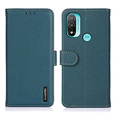 Leather Case Stands Flip Cover Holder B01H for Motorola Moto E30 Green