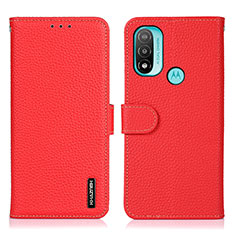 Leather Case Stands Flip Cover Holder B01H for Motorola Moto E40 Red