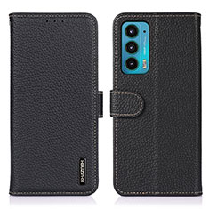 Leather Case Stands Flip Cover Holder B01H for Motorola Moto Edge 20 5G Black