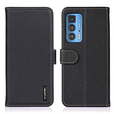 Leather Case Stands Flip Cover Holder B01H for Motorola Moto Edge 20 Pro 5G Black