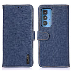 Leather Case Stands Flip Cover Holder B01H for Motorola Moto Edge 20 Pro 5G Blue