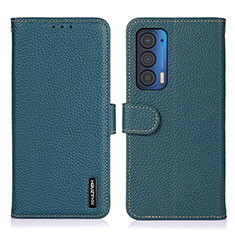 Leather Case Stands Flip Cover Holder B01H for Motorola Moto Edge (2021) 5G Green