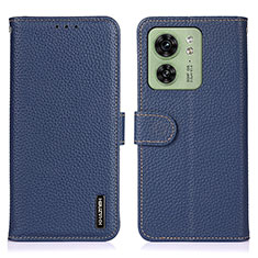 Leather Case Stands Flip Cover Holder B01H for Motorola Moto Edge (2023) 5G Blue