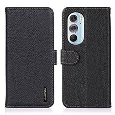 Leather Case Stands Flip Cover Holder B01H for Motorola Moto Edge 30 Pro 5G Black
