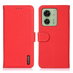 Leather Case Stands Flip Cover Holder B01H for Motorola Moto Edge 40 5G Red