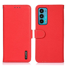 Leather Case Stands Flip Cover Holder B01H for Motorola Moto Edge Lite 5G Red