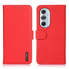 Leather Case Stands Flip Cover Holder B01H for Motorola Moto Edge Plus (2022) 5G Red