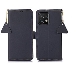 Leather Case Stands Flip Cover Holder B01H for Motorola Moto Edge Plus (2023) 5G Blue