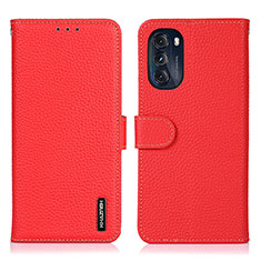 Leather Case Stands Flip Cover Holder B01H for Motorola Moto G 5G (2022) Red