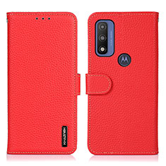 Leather Case Stands Flip Cover Holder B01H for Motorola Moto G Pure Red