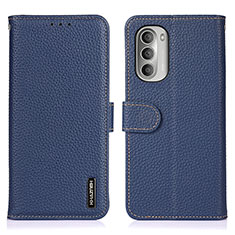 Leather Case Stands Flip Cover Holder B01H for Motorola Moto G Stylus (2022) 4G Blue