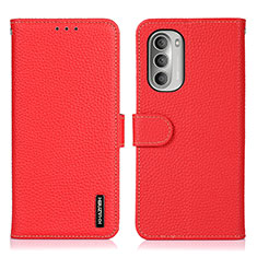 Leather Case Stands Flip Cover Holder B01H for Motorola Moto G Stylus (2022) 4G Red