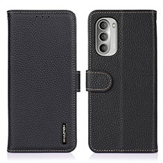 Leather Case Stands Flip Cover Holder B01H for Motorola Moto G Stylus (2022) 5G Black