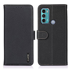 Leather Case Stands Flip Cover Holder B01H for Motorola Moto G40 Fusion Black