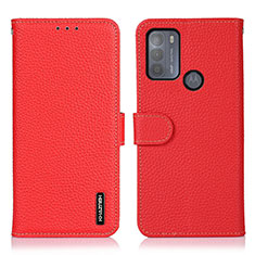 Leather Case Stands Flip Cover Holder B01H for Motorola Moto G50 Red