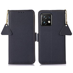 Leather Case Stands Flip Cover Holder B01H for Motorola Moto X40 5G Blue