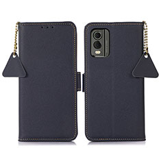 Leather Case Stands Flip Cover Holder B01H for Nokia C210 Blue