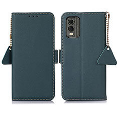 Leather Case Stands Flip Cover Holder B01H for Nokia C210 Green