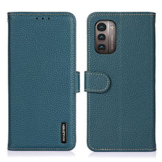Leather Case Stands Flip Cover Holder B01H for Nokia G11 Green