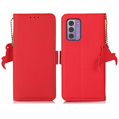 Leather Case Stands Flip Cover Holder B01H for Nokia G42 5G Red