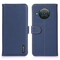 Leather Case Stands Flip Cover Holder B01H for Nokia X20 Blue