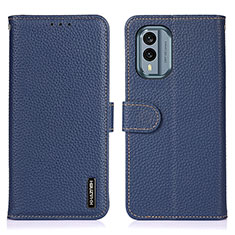 Leather Case Stands Flip Cover Holder B01H for Nokia X30 5G Blue