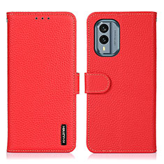 Leather Case Stands Flip Cover Holder B01H for Nokia X30 5G Red