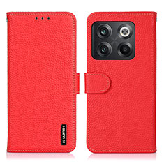 Leather Case Stands Flip Cover Holder B01H for OnePlus 10T 5G Red