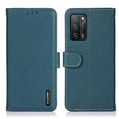 Leather Case Stands Flip Cover Holder B01H for Oppo A56 5G Green