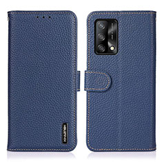 Leather Case Stands Flip Cover Holder B01H for Oppo A95 4G Blue