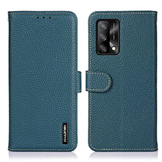 Leather Case Stands Flip Cover Holder B01H for Oppo F19 Green