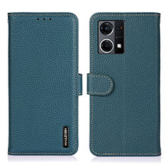 Leather Case Stands Flip Cover Holder B01H for Oppo F21 Pro 4G Green