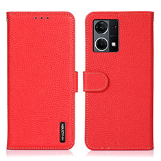 Leather Case Stands Flip Cover Holder B01H for Oppo F21s Pro 4G Red