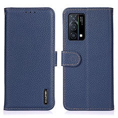 Leather Case Stands Flip Cover Holder B01H for Oppo K9 5G Blue