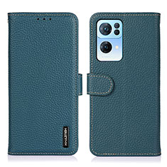Leather Case Stands Flip Cover Holder B01H for Oppo Reno7 Pro 5G Green